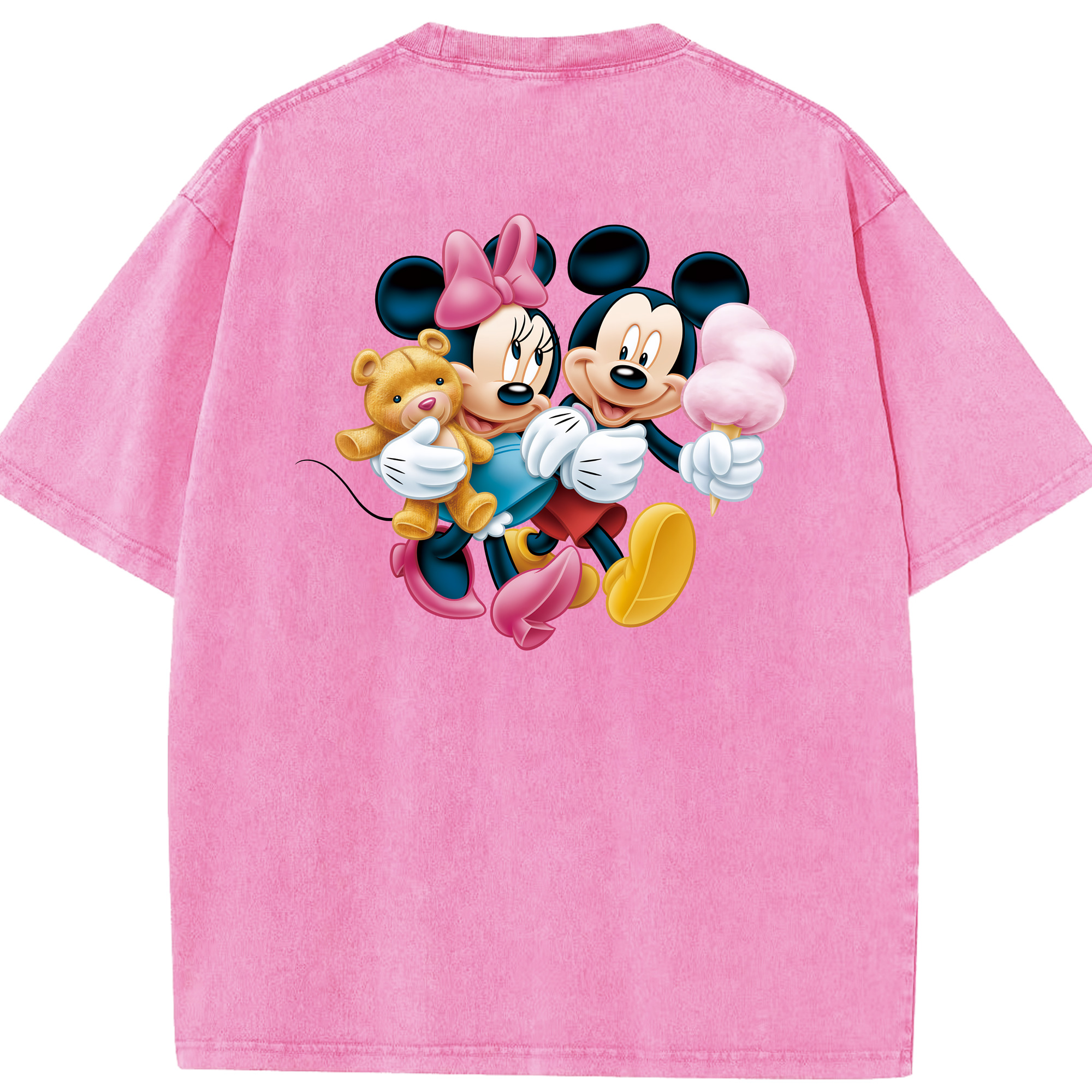 （画像用） ミッキーマウス Mickey Mouse 綿100% ヴィンテージ風 半袖Tシャツ（背面プリント）